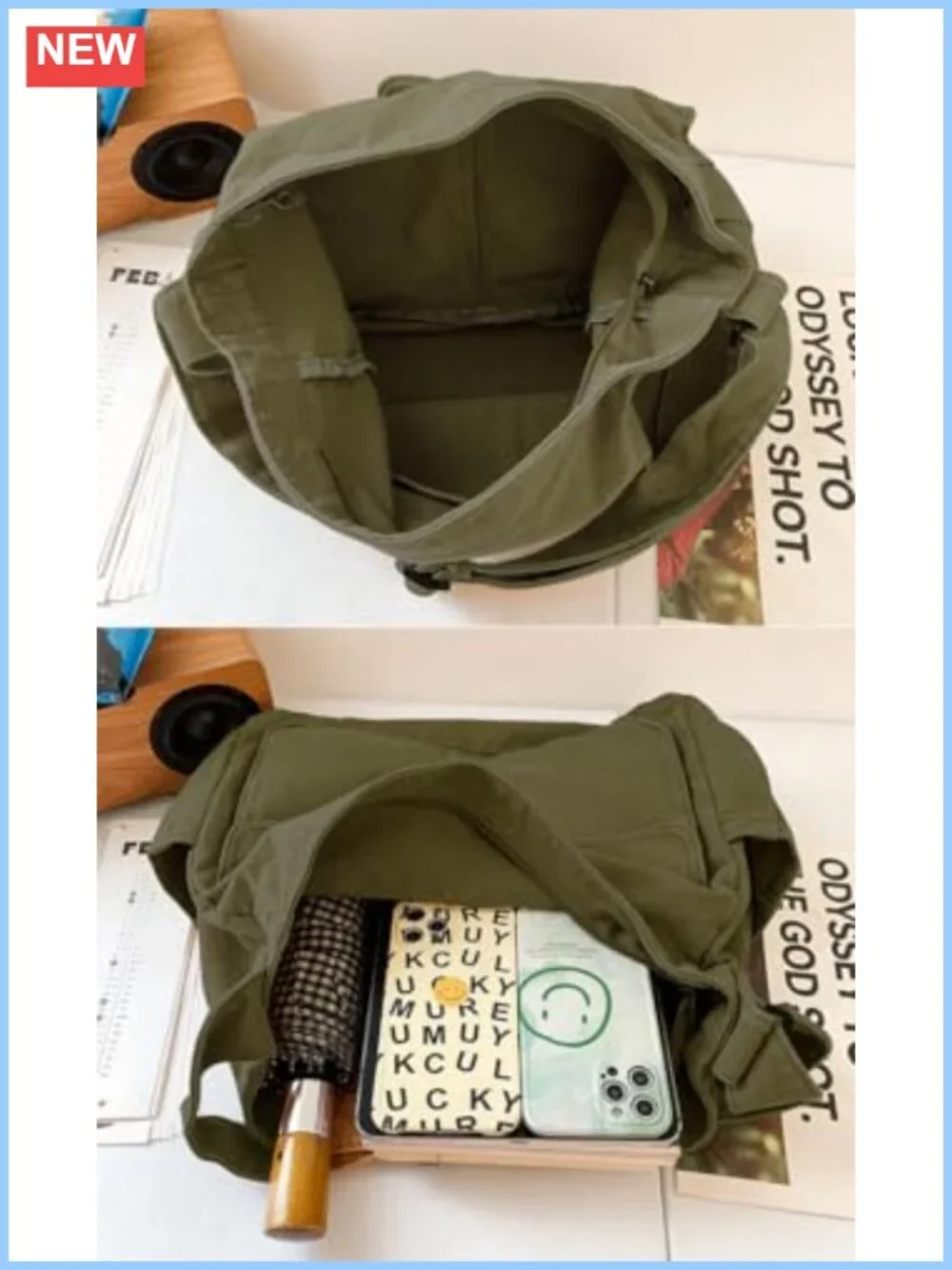 Canvas Messenger Bag Women Hobo Crossbody Tote Large Adjustable Strap